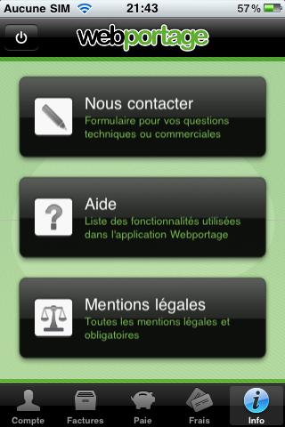 webportage  mobile Interface GUI ios