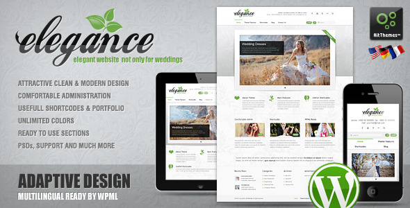 wordpress Theme wedding Event cms Web design elegant simple