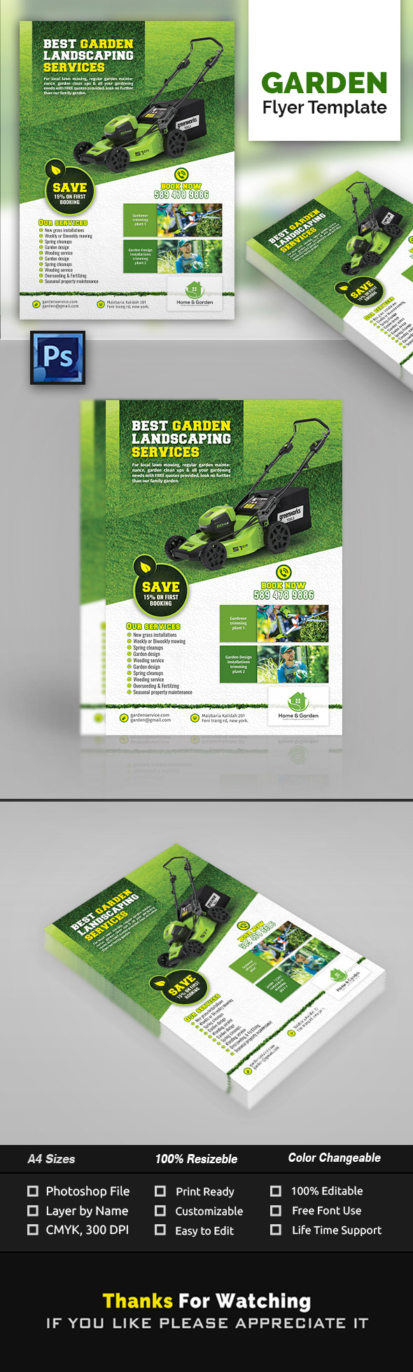 Garden Landscape Flyer Template on Behance With Regard To Landscaping Flyer Templates