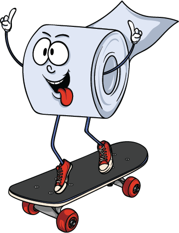Roll skateboard T-Shirt Design cool design toilet paper