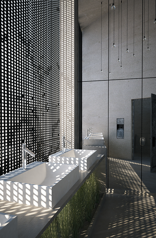 architecture design toilet biuliding concrete industrial