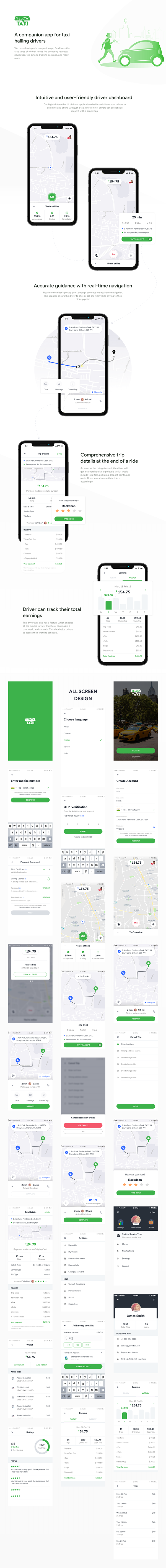 Uber like Taxi Hailing Driver App UI