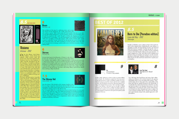 Layout magazine revista musica Diseño editorial