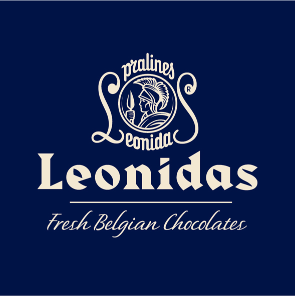 Illustrator logo chocolat france belgique Chocolaterie leonidas Logotype pralines Or bleu grec ROI Moderne cercle