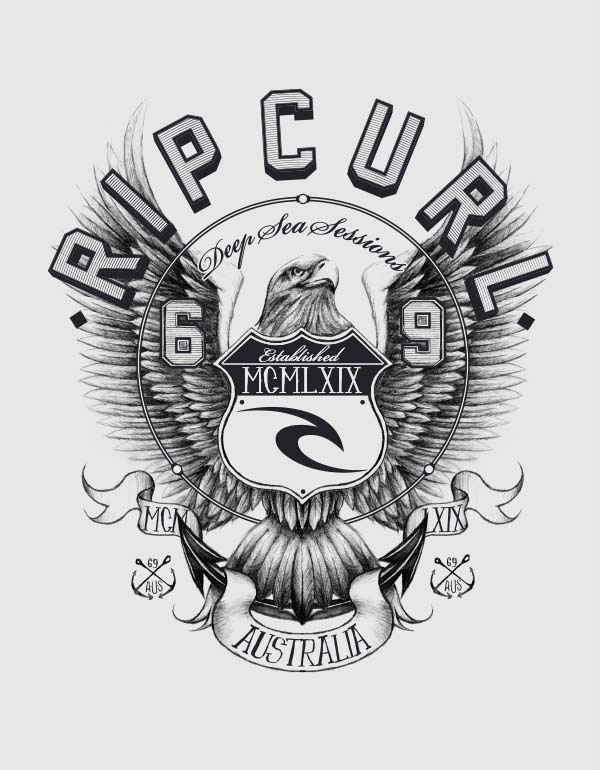 Rip Curl artwork apparel Lockup Script