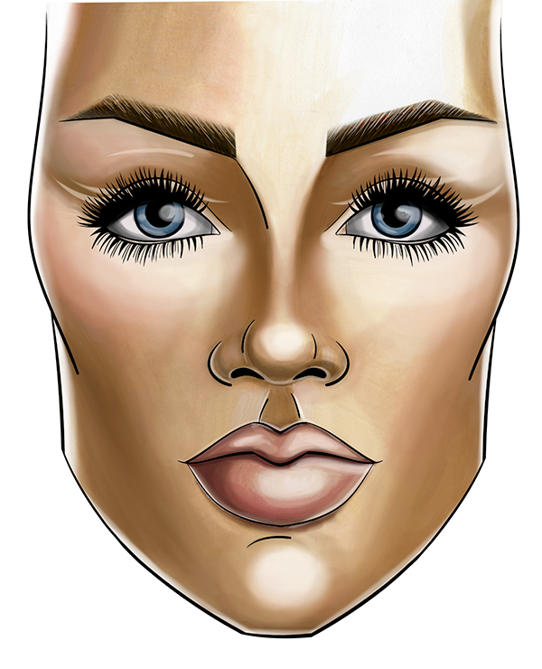 MUA face chart fashion illustration makeup art ILLUSTRATION  beauty makeup Fashion  makeup artist commisison