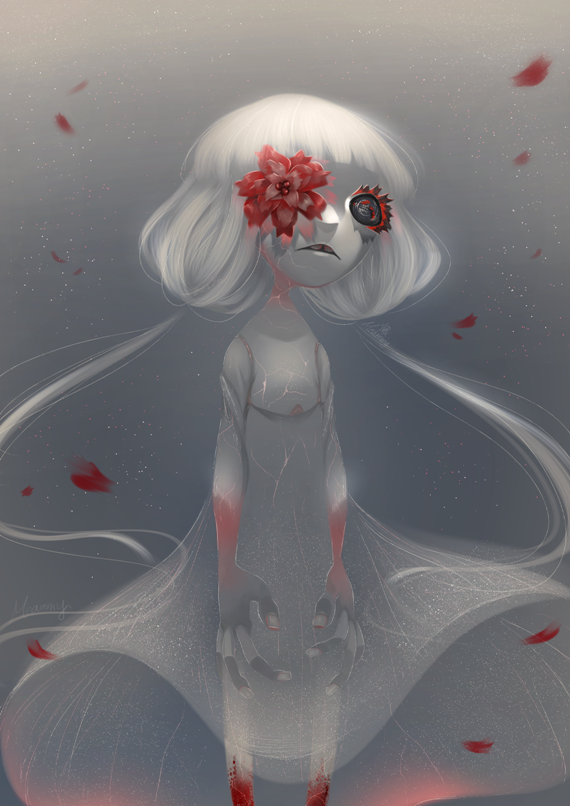 red flower ghost girl