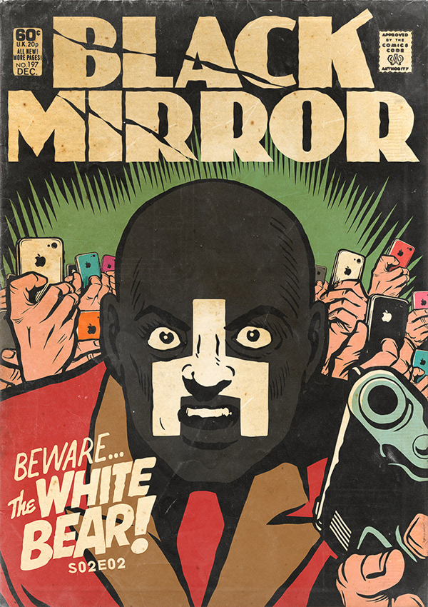 black mirror Netflix comic books pulp vintage
