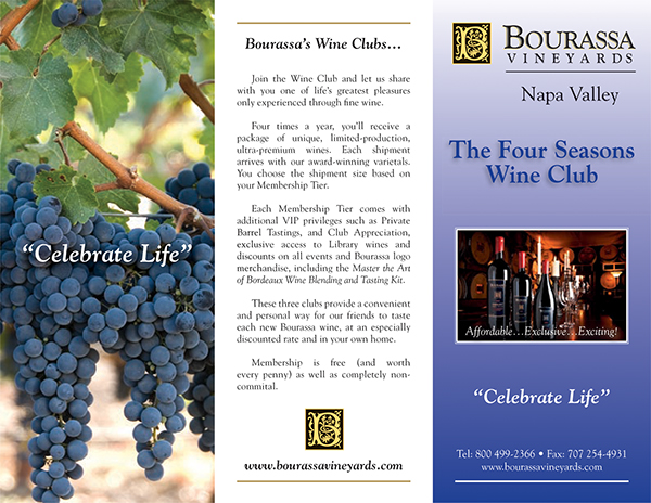 winery brochure wine club pamphlet