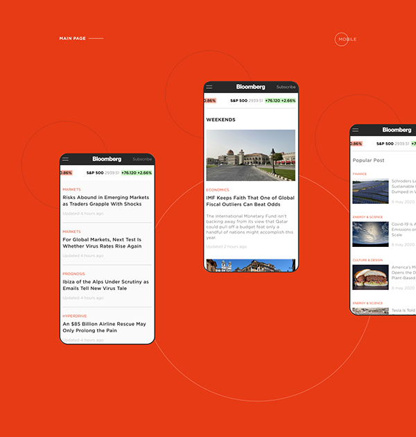 Bloomberg — News portal redesign concept
