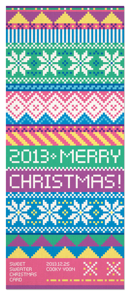 sweet sweater christmas card Cooky YOON pattern design textile graphic