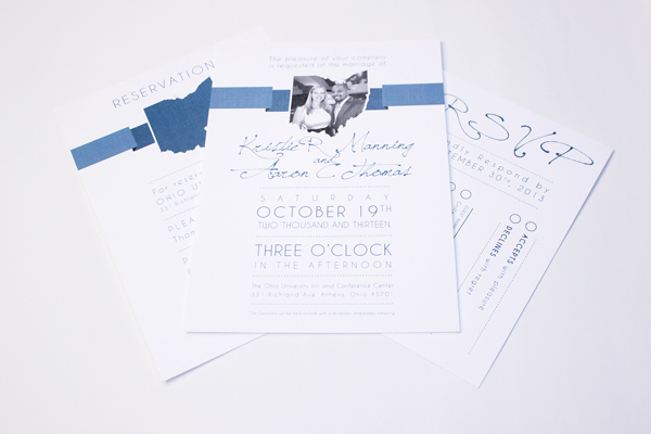 ohio wedding invite invite wedding blue