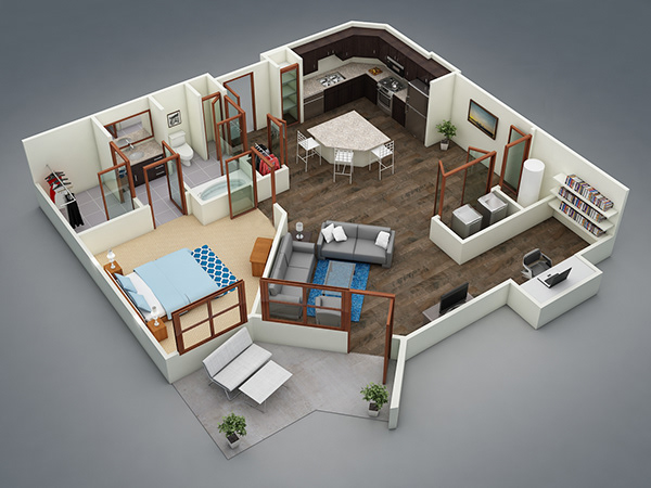 3D floor plan for apartment
