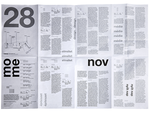 mome Open Day nyílt nap budapest graphic concept black University black and white minimal striped helvetica folding paper interactive