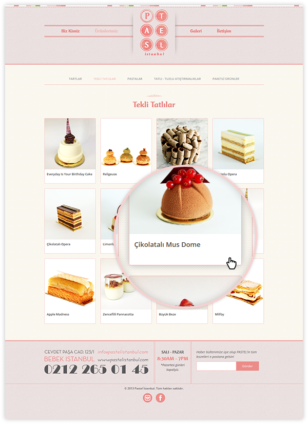 Website Webdesign bakery pastel Food  pink