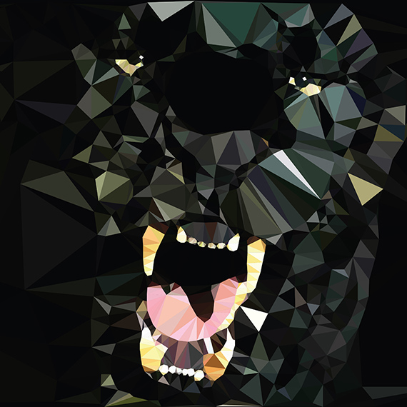 polygonal Triangles Delaunay Raster triangulation animals tiger leopard cheetah panther posters Nature modern Low Poly beasts 3D