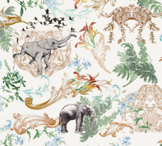 pattern  print  graphics  fashion  fashion design elephant birds  wool  surface  surface design winter Fall