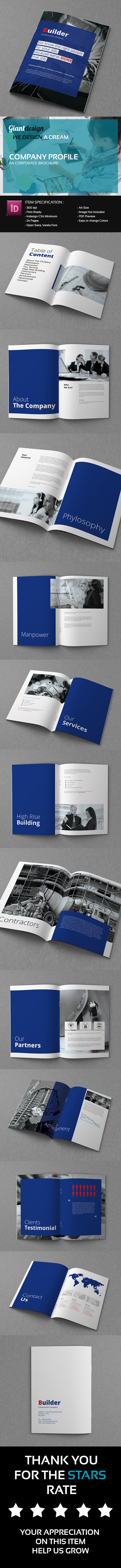 annual report blue brochure business clean cut company profile construction corporate elegant Gas giantdesign graphicriver InDesign industry
