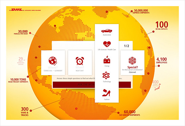 DHL  Map  globe pitch case studies information  facts