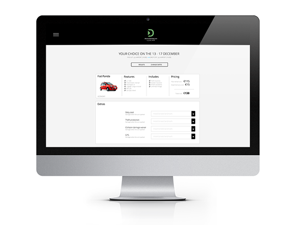 Car rental Marketplace Corporate Identity logo Website