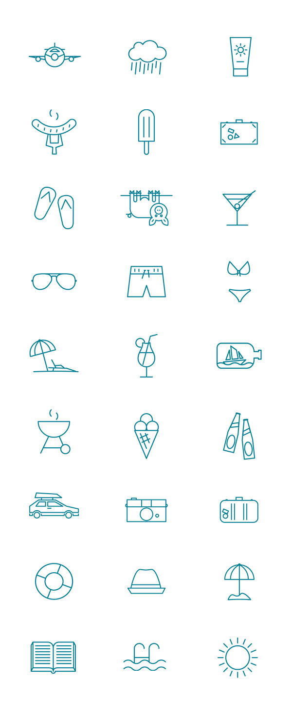 summer  pictogram icons