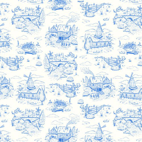 florals Flowers Nature toile pattern natural ink