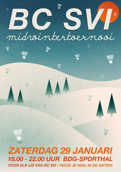 poster badminton ILLUSTRATION  Landscape snow sports Tournament typography   winter