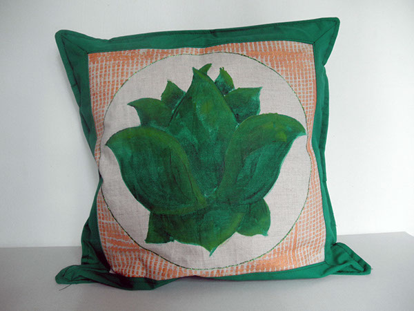 pillow Hand Painted lotus flower spring pillow cover decoration hausewares