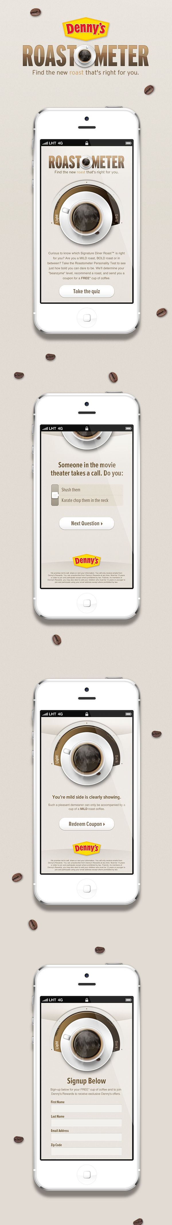 mobile Food  Coffee roast dennys restaurant UI design