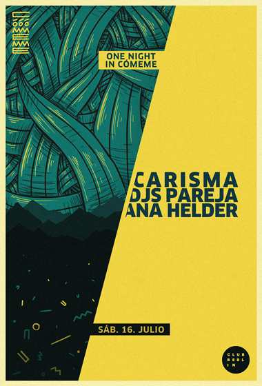 band poster gig poster music poster club paraguay Club Berlin studio theater qi toch carisma Ana Helder Djs Pareja cordoba argentina