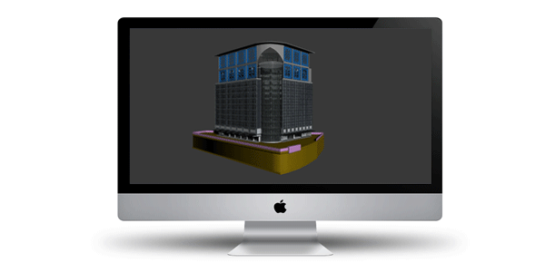 3D model hotel building concept