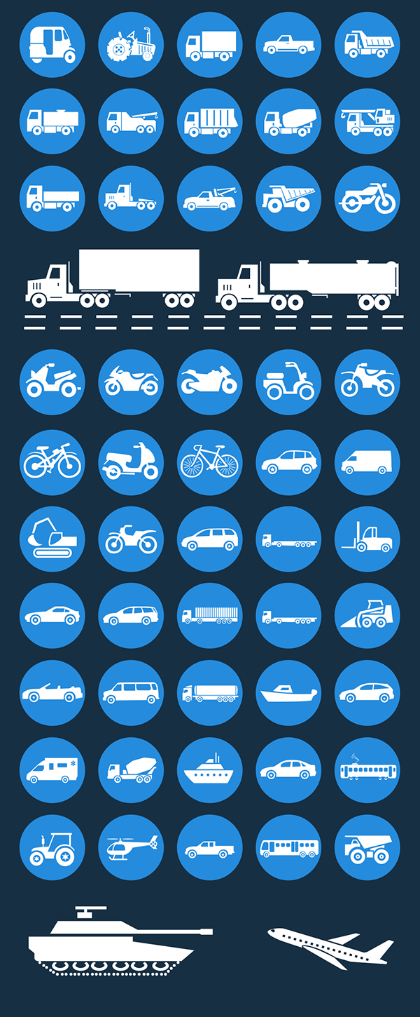 Vehicle Vector icons free psd