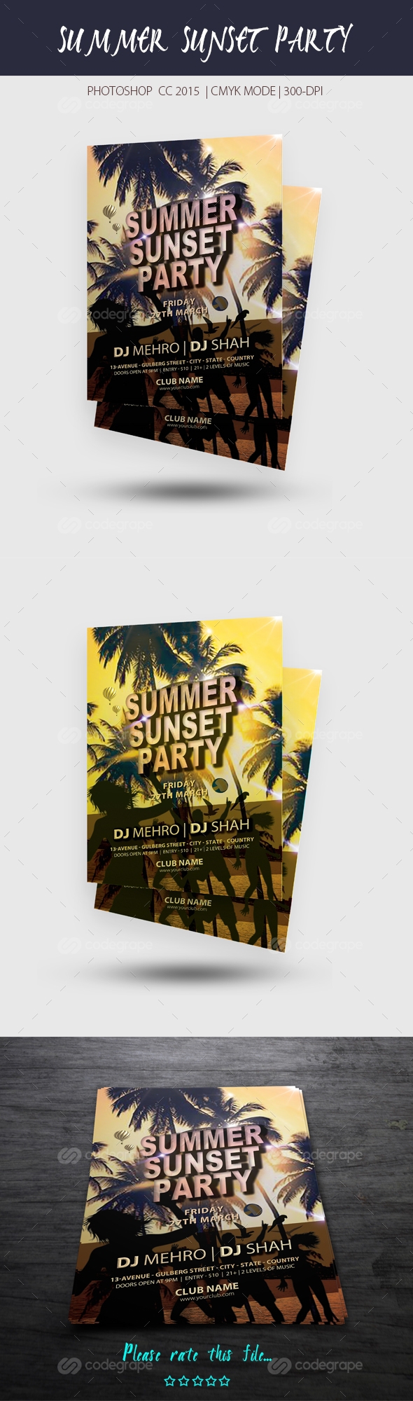 beach beach party flyer flyer template Holiday layered Pool party poster psd Retro retro flyer Retro summer spring summer