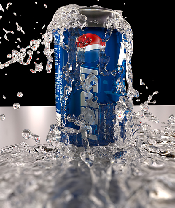 3D Render blender water soda can pepsi
