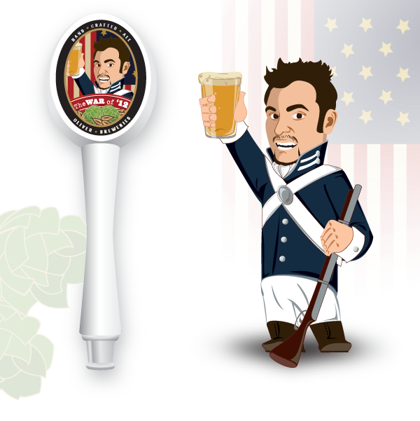 craft beer caricature   vector Custom Tap Handle