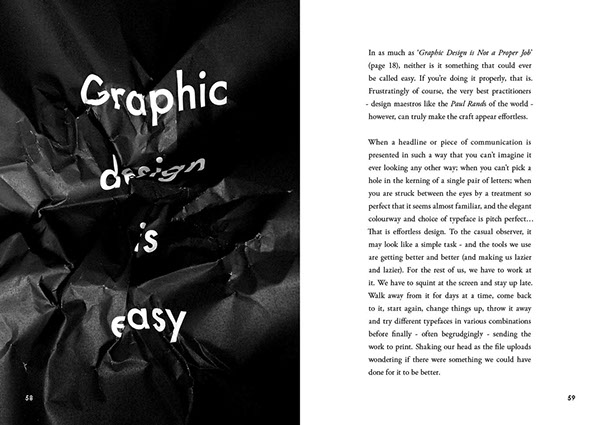 popular  lies  Graphic  design book monochrome text pages spreads advice craig ward Words are Pictures words pictures