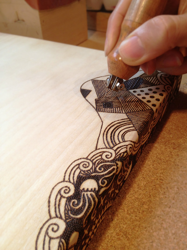 woodburning pyrography cutting board manaita japan wood