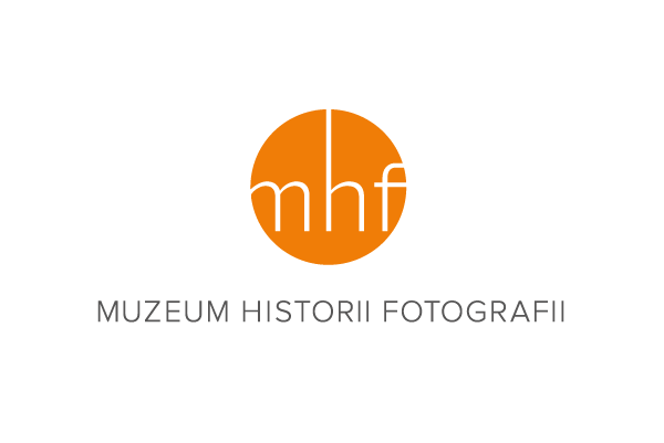 Logotype logo mhf History of Photography old pictures vintage pictures See More postcard poster circle orange identity CI rebranding corporate