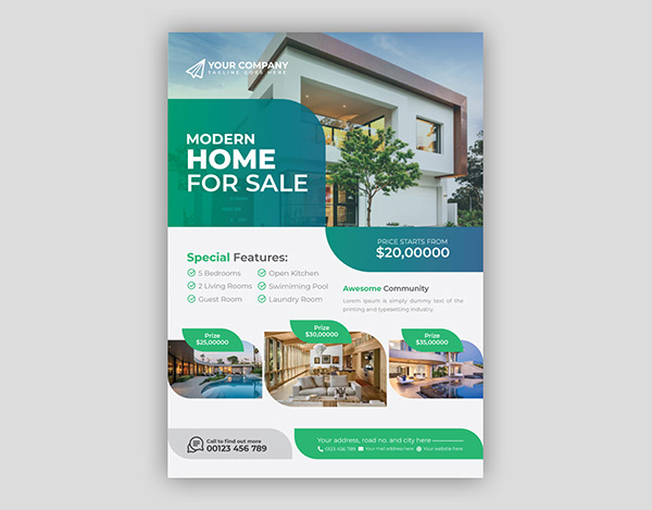 Modern real estate flyer design-business flyer