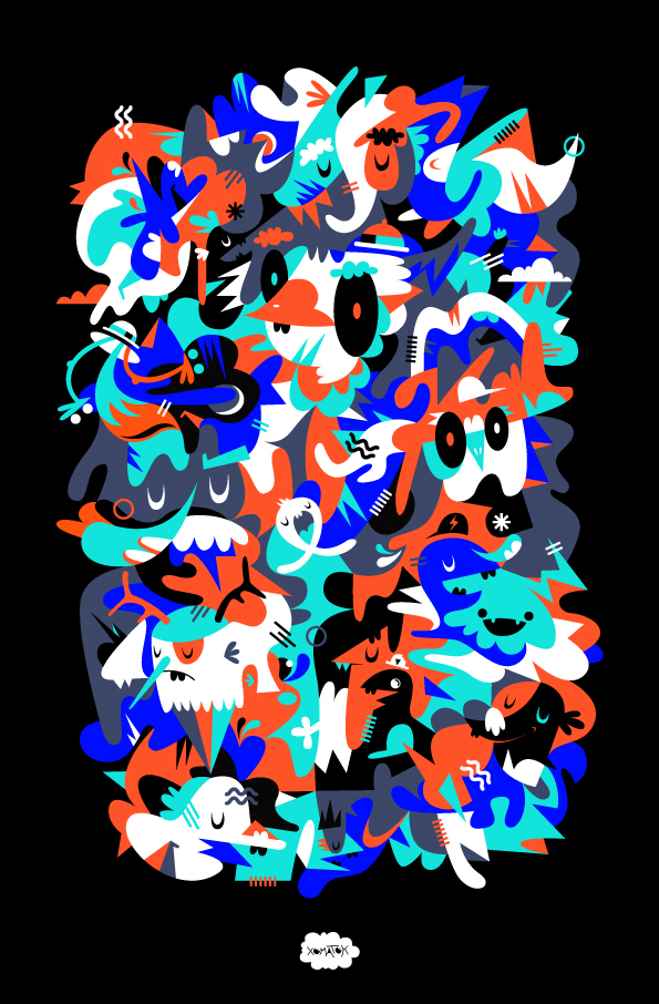 vector art peru xomatok psychosomatic abstract vector characters colorful composition