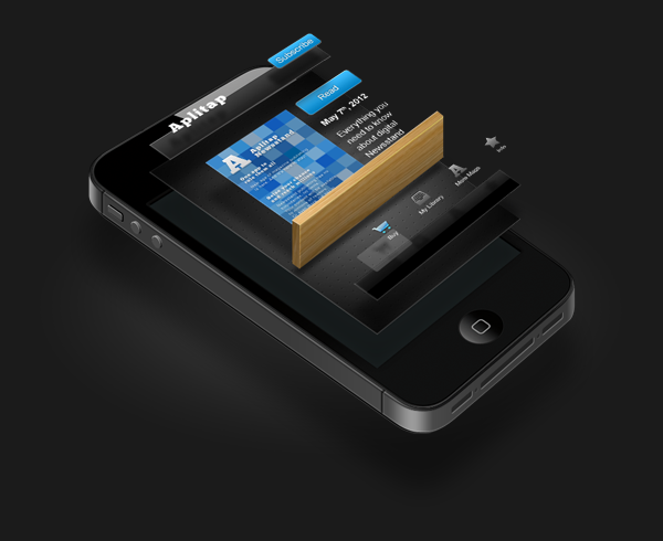 newsstand  website design dark Icon Interface publishing   app ios iphone iPad