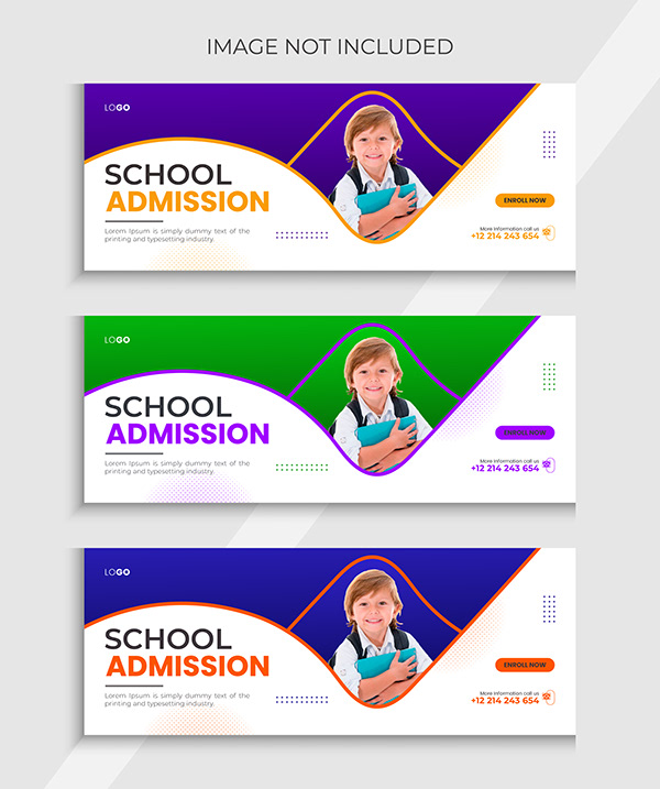 School admission Facebook cover design,