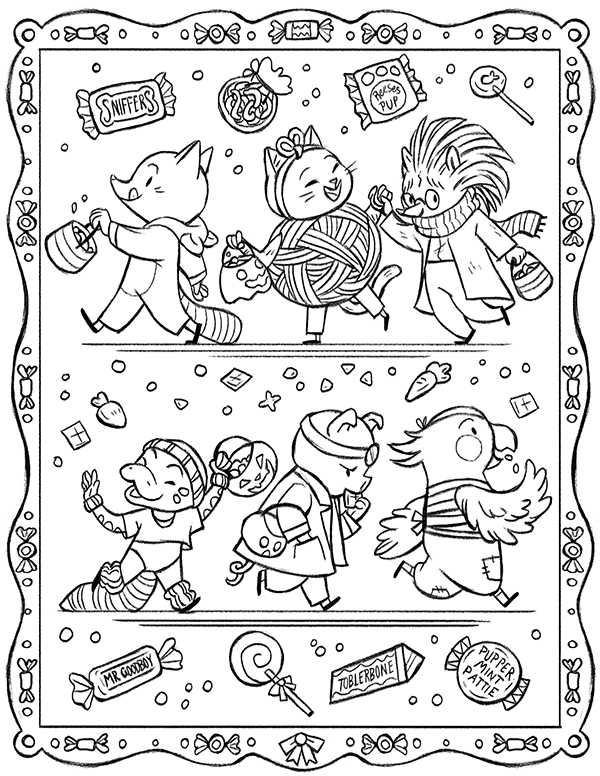 Treats Coloring Page