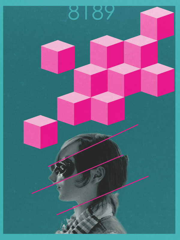 poster  minimal  grainy  grungy  cube