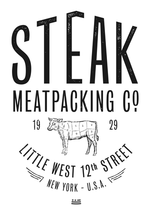 bar restaurant fast Food  logo storytelling   meat NY vintage steak old New York meatpacking