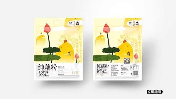 文里杨国.千子莲纯藕粉3系列-原创食品包装形象设计