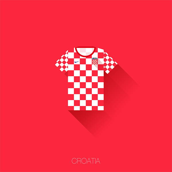 Design Flat - In the games of the World Cup - Croatia