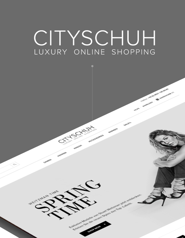 Ecommerce Online shop luxury creativestyle shoes shop rwd Clothing accesories mobile cityschuh magento Responsive e-commerce