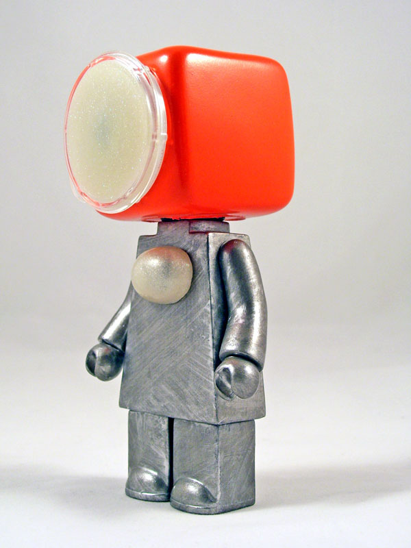 orange robot  Pop art  glow  GID  silver