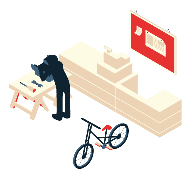 icons illustrations Bicycle Isometric projection DH